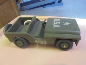 Vintage Wood Commodities Corporation WWII U. S. Army Jeep - Picture 1 of 12