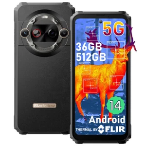 Blackview BL9000Pro Outdoor Smartphone 5G Telefon komórkowy Kamera termowizyjna 512GB Android 14 - Zdjęcie 1 z 14