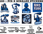 100 pièces x stickers Schalke, stickers Gelsenkirchen, stickers Schalke 04.