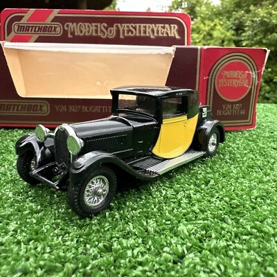 Matchbox DieCast Model Of Yesteryear Y-25 - 1927 Bugatti T44 1:38 Yellow/Black - Image 1 of 4
