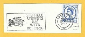 GB Postgeschichte 1967 SLOGAN POSTSTEMPEL - SHEFFIELD STUDENTEN RAG WEEK auf Stück - Bild 1 von 1