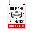 No Mask No Entry Sign Mask Required Poster