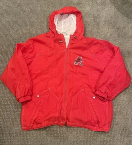 ARKANSAS RAZORBACKS Vintage jacket Windbreaker L  80s red Hogs - Picture 1 of 6