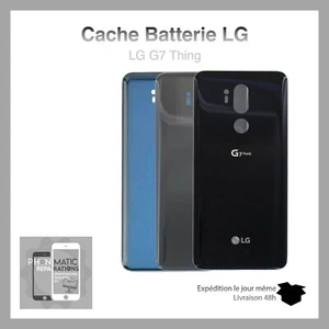 Vitre arrière cache batterie coque couvercle dos pour LG G7 Thinq logo adhesif - Zdjęcie 1 z 4