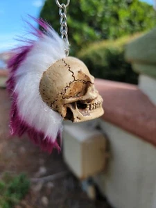 3D Skull Bone Head Keychains motorcycle Guardian gremlin angel biker auto white - Picture 1 of 7