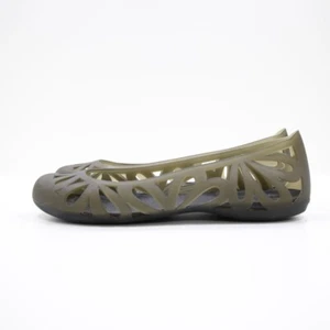 Crocs Adrina II Gray Jelly Lightweight Cutout Ballet Flats - 9 - Picture 1 of 7