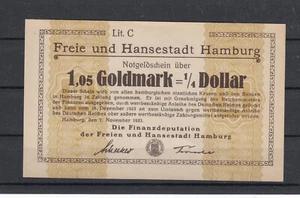 Hamburg - Finanzdeputation - 1,05 Goldmark - 07.11.23 - Müller 2310.5a - Photo 1 sur 2