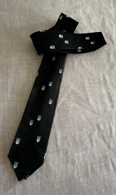 vintage 60s necktie skinny 2 3/8" ALL  SILK  crests  nos deadstock - Image 1 of 4