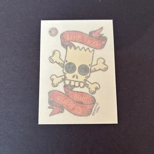 Bart Simpson Calavera 1993 Skybox Los Simpson No Deportivo Tatuaje Inserto Tarjeta #6 - Imagen 1 de 2
