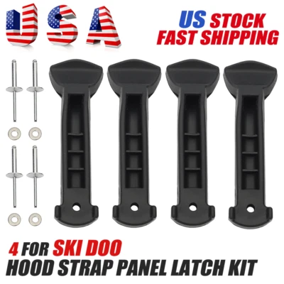4 For SKI DOO HOOD STRAP PANEL LATCH KIT REV MXZ GSX GTX SUMMIT 517302448 STRAPS - Image 1 of 4