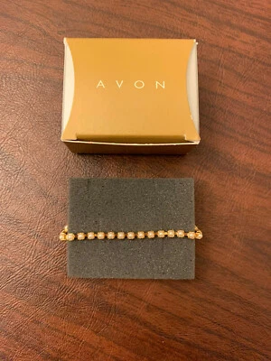 Pulsera Tenis AVON Tono Dorado Perlado, Tamaño: Grande, 8 Pulgadas de Largo Foto 1 de 4