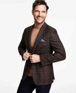 TALLIA Cappotto sportivo uomo slim fit misto lana stampato COLORE MARRONE/BLU TAGLIA 48 L - Foto 1 di 4