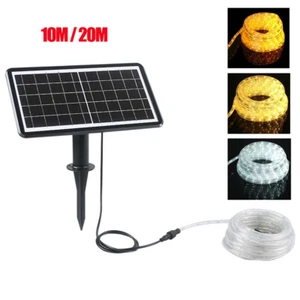 Cadena de luces LED solares 10M 20M patio paisaje iluminación exterior lámpara de camping - Imagen 1 de 14