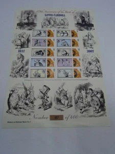 Bradbury History of Britain Smiler Stamp Sheet No. 7 LEWIS CARROLL 007/500 - Picture 1 of 5
