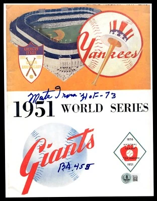 Monte Irvin BA .458 Autographed 8x11 Photo 1951 World Series Program Beckett COA - Image 1 of 2