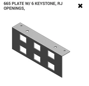 (C)(BOX OF 4)THOMAS & BETTS 665-6RJ STEEL Plate 6 Keystone RJ Openings 665 ⚡️ - Picture 1 of 2