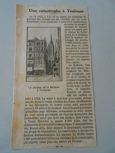 Une Catastrophe à Toulouse quartiers Carmesle clocher s'est écroulé Print 1928 - Picture 1 of 1