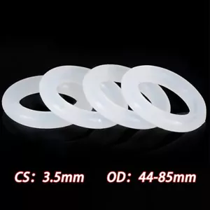 White Silicon Rubber O-Ring Seals Washer Grade OD 44mm-85mm Cross Section 3.5mm - Picture 1 of 10