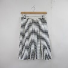 Sonia Sonia Rykiel High waisted Skirt Ladies UK 8 White Navy Striped Pleated 