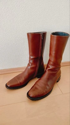 Mujeres 5.5US Jil Sander Cremallera Lateral Cuero Botas Marrón 35 Medio Mujer Botas Zapatos O Foto 1 de 4