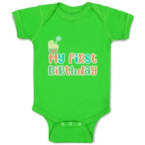 Baby Bodysuit My First Birthday Style A Funny Cotton Boy & Girl Baby Clothes - Picture 1 of 21