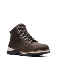 Clarks Topton Pine GTX Mens Dark Brown Leather Lace Up Ankle Boots Uk 9 G /43 - Picture 1 of 8