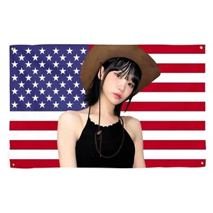 Chaewon Bandiera Americana 3x5 Ft,Chae-Won Arazzo Kpop Bandiera, Per College Dormitorio Ro... - Foto 1 di 7