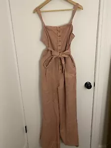 Anthropologie Pilcro Pink Flare Desmond Jumpsuit Women’s US 6 Dust Rose - Picture 1 of 6