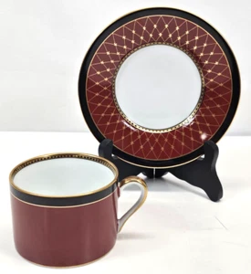 Fitz And Floyd CHAUMONT CINNABAR Flat Cup and Saucer Discontinued Japan - Picture 1 of 10