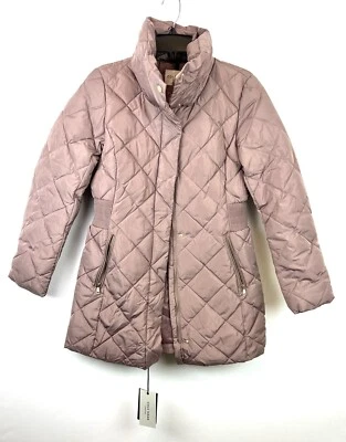 Abrigo para mujer Cole Haan acolchado púrpura con cremallera talla pequeña Foto 1 de 4