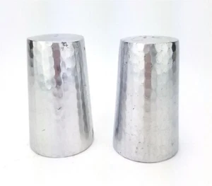 Gehämmert Metall Salz & Pfefferstreuer Set Silber 3 1/4" Schwelle Ziel - Bild 1 von 7
