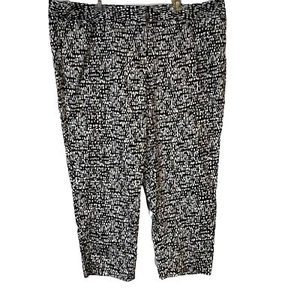 Ruby Rd Pants Womens Size 24W Stretch Geometric Black White Career Casual Pocket - Picture 1 of 11