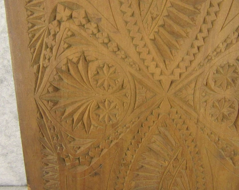 Antique Primitive German American Folk Art Hand Chip Carved Furniture Door Panel Cover