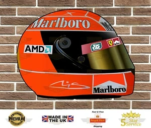 Michael Schumacher F1 Replika Helmschild Wandtafel Garage Schild Man Cave - Bild 1 von 5