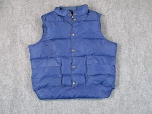 Vintage LL Bean Vest Mens Extra Large Blue Puffer Full Zip  Camping Outdoors - Picture 1 of 9
