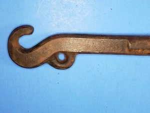Farm Hook Marked W 612 CT 13/16 Diameter 12" Long Cast Iron Shaft Vintage - Picture 1 of 5
