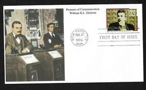 #3064 32c Communication Pioneer -William Dickson-Motion Pictures - Mystic FDC - Picture 1 of 2