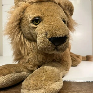 Dakin Lion Realistic Large Stuffed Animal Plush 20 inches long Male 1985 Vintage - Picture 1 of 14