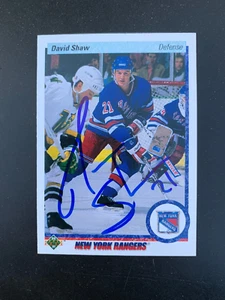 DAVID SHAW RANGERS AUTÓGRAFO AUTOMÁTICO 90-91 CUBIERTA SUPERIOR #15 *70951 - Imagen 1 de 1