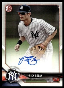 2018 Bowman Prospect Autographs Nick Solak Rookie Auto New York Yankees #PA-NS - Picture 1 of 2