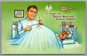 Postcard Political c1982 Ronald Reagan Comic Abolish Waist And Reduce Inflation - Picture 1 of 2