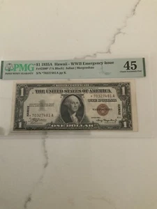 1935A $1 Hawaii Silver Certificate STAR Note FR-2300* PMG EF-45EPQ WWII ON SALE - Picture 1 of 5