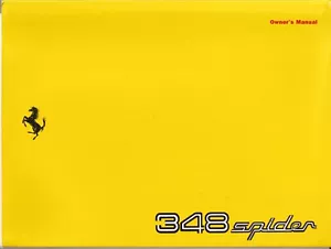 FERRARI 348 SPIDER OWNERS MANUAL, U.S.VERSION, 1995 MODEL YEAR. - Picture 1 of 12