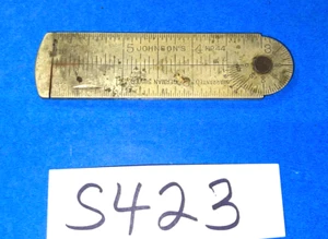 RARE JOHNSONS TOOLS 3-3/4 LONG No. 44 GERMAN SILVER CALIPER RULE 1-8-1907 - Bild 1 von 10