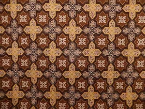 Clarence House "Saratoga" Gros-Point Fabric. Mustard-Brown-Black  9.5 Yds. F-204 - Picture 1 of 12