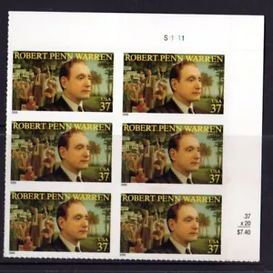 US Stamps: 2005 MNH Pl# Blk of 6 of the 37c Robert Penn Warren stamp, #3904 - Picture 1 of 1