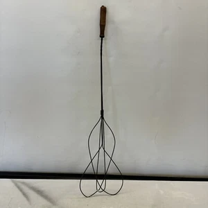 Antiker Drahtteppich Quirl mit gutem dichten Holzgriff - Bild 1 von 8