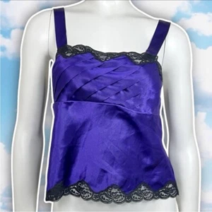 Neu mit Etikett Victoria's Secret Vintage Gold Label Trägertop seidig Satin Spitze lila Y2k 90er SM - Bild 1 von 9