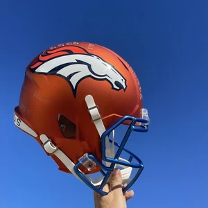 Vintage Riddell DENVER BRONCOS Orange Metallic Helmet Signed Dates OOAK❤️blt10m5 - Picture 1 of 15