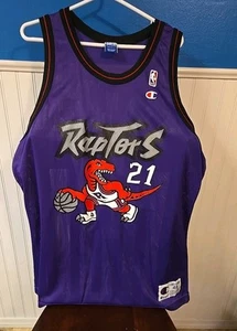 Vintage Rare CHAMPION Marcus Camby Toronto Raptors Basketball Jersey 90s Purple - Picture 1 of 6
